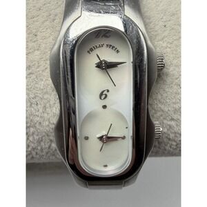 Philip Stein Signature Dual Time New‎ Batteries Ladies MOP Watch 18MM 7"